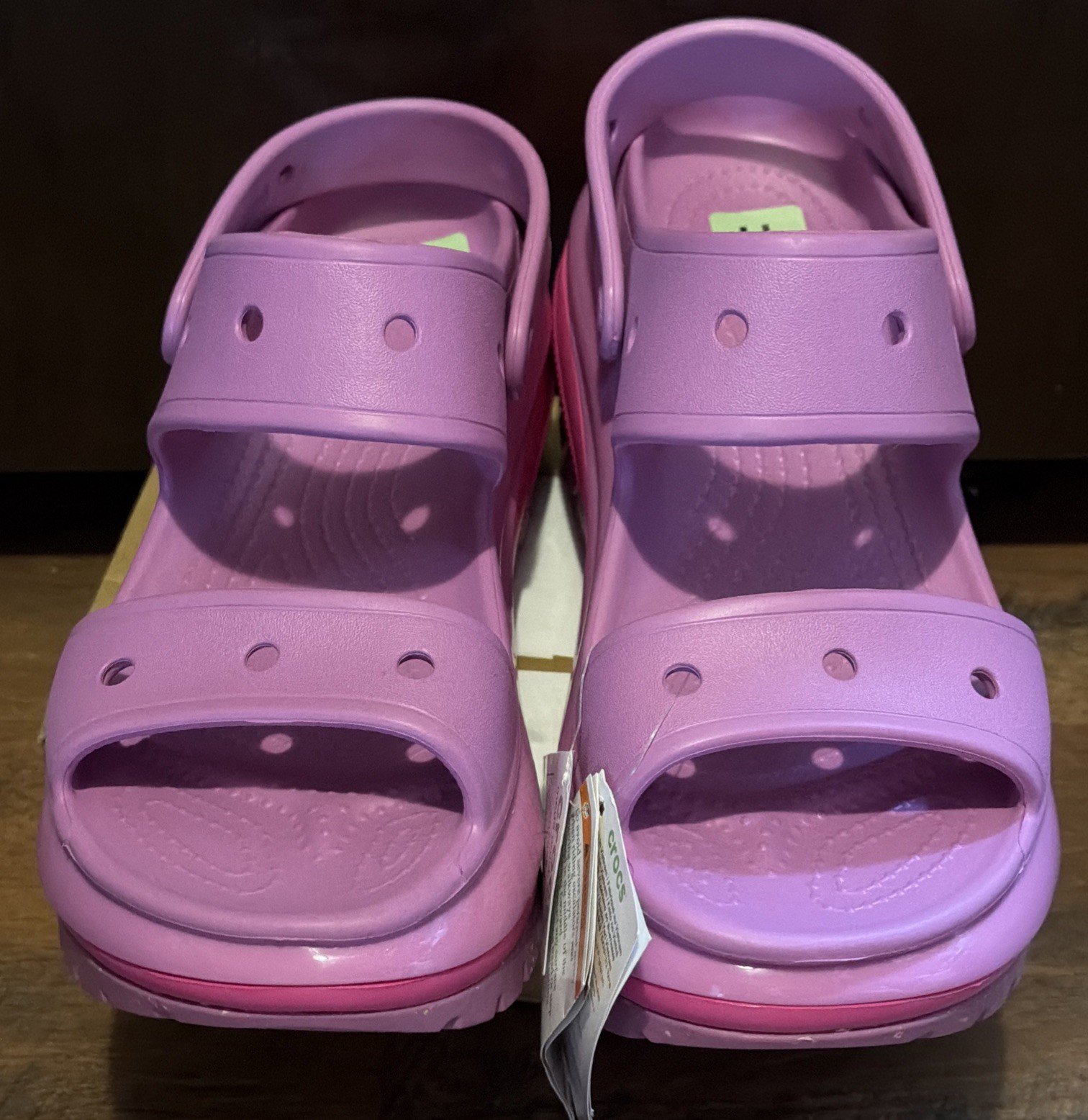 Crocs Mega Crush Sandal Platform Slides Purple Pink Womens 11 Chunky