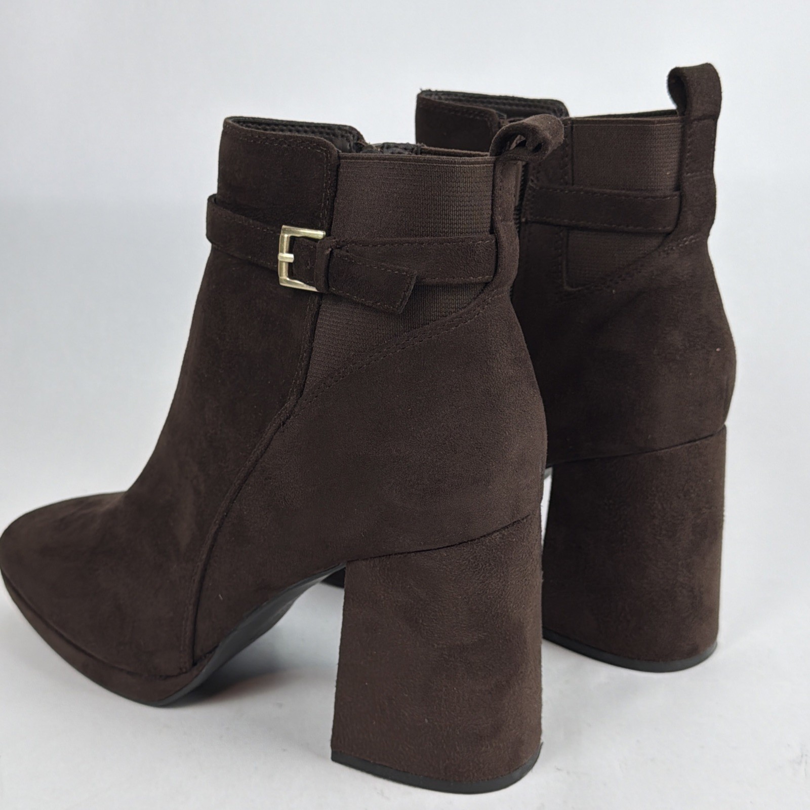 Kelly & Katie Gavan Earthy Micro Brown 3.5in Heeled Lace-up Bootie Womens 8.5M
