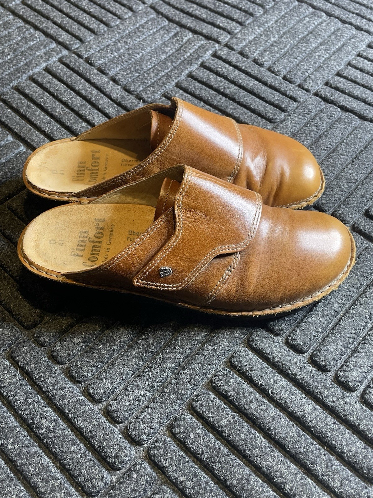Finn Comfort Orb Women’s Brown Leather Clogs Size EU 41 US 10-10.5