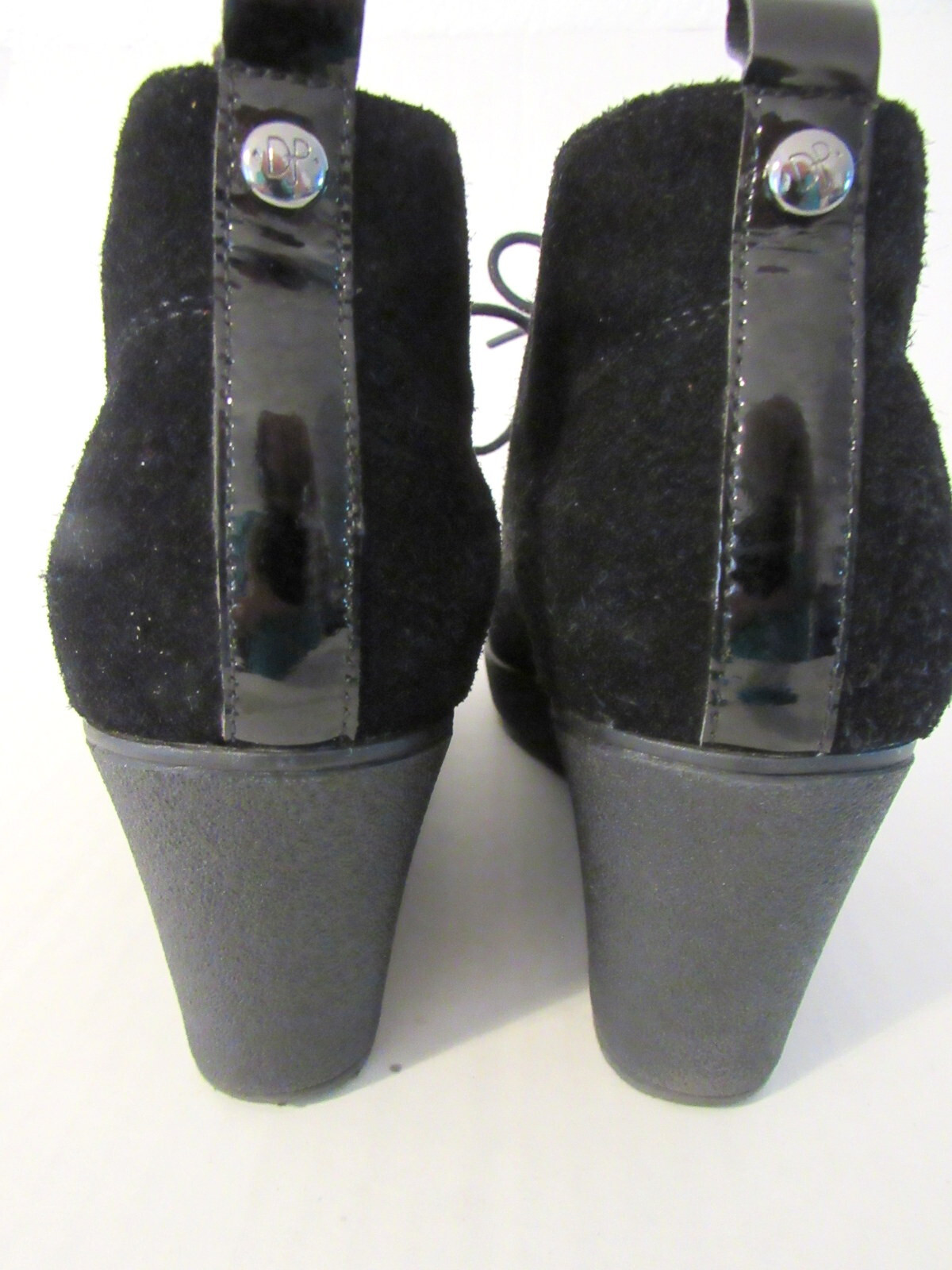 DONALD J PLINER Size 8.5M Black Suede 2.75-in Wedge Heel Lace-up Ankle Boots