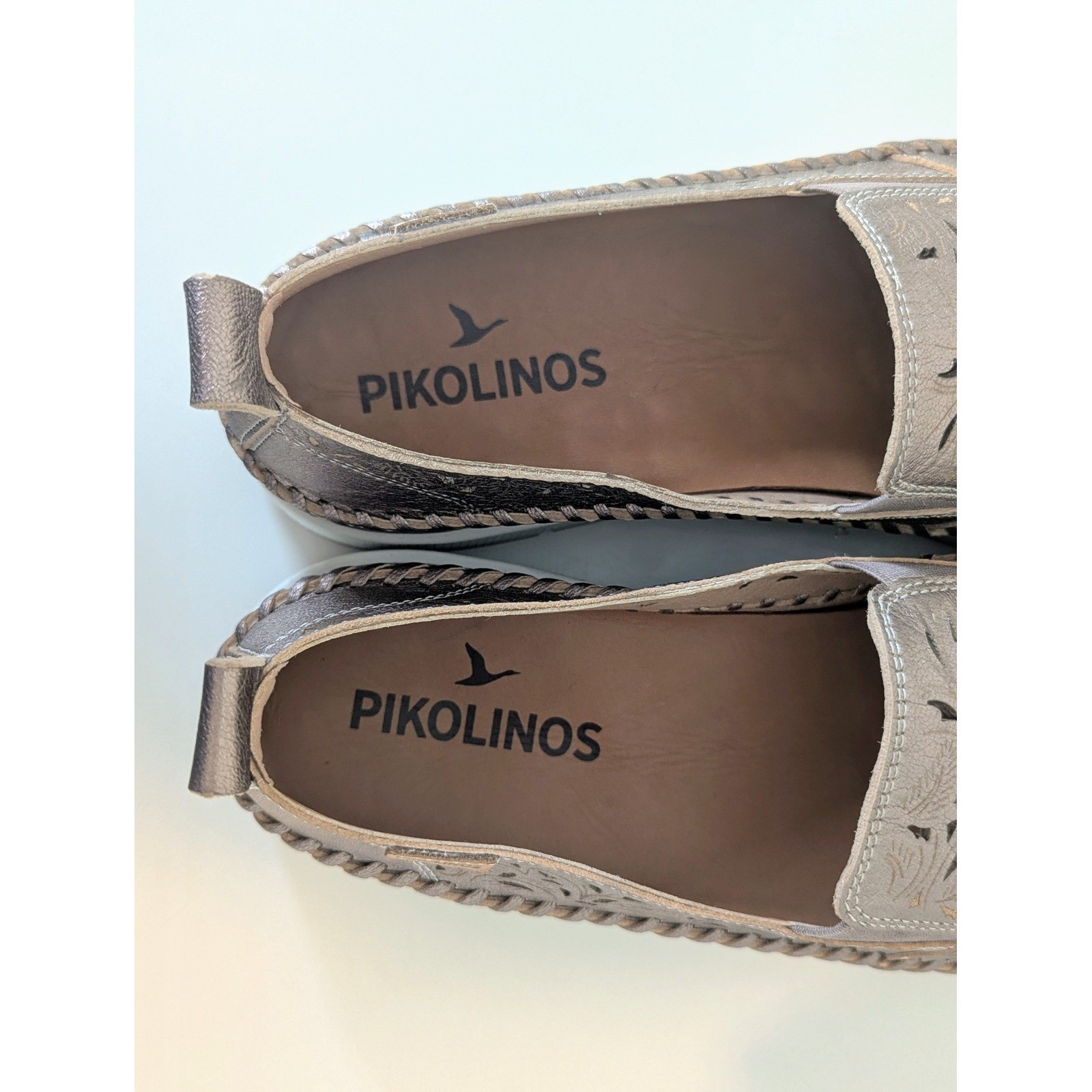Pikolinos Tenerife Metallic Bronze Laser Cut Leather Slip On Loafer US 9-9.5 NEW