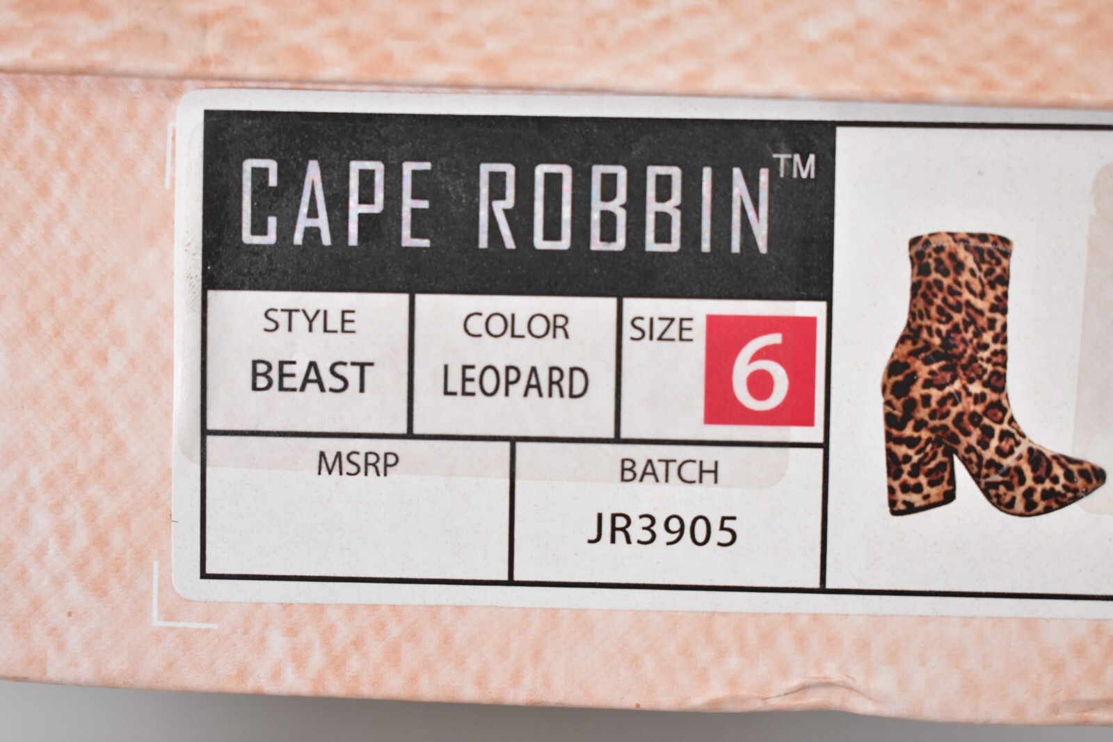 Cape Robbin Beast Leopard Print Heel Boots Size 6 Womens Man Made Fabric Upper