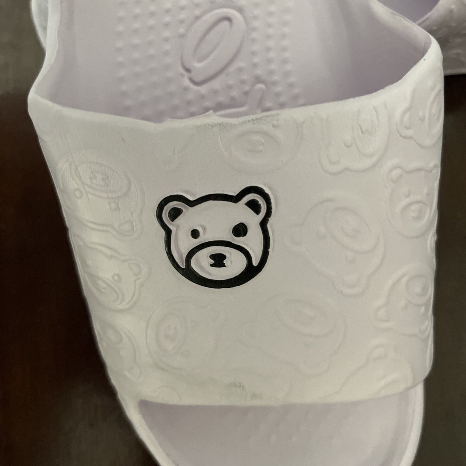 NEW CUTE BEAR PILLOW SLIDES LAVENDER SZ 9-10 GARDEN BATHROOM SHOES NIB USA