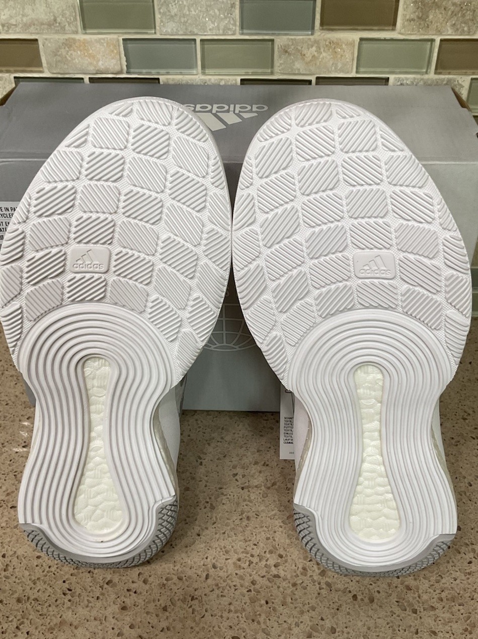 Womens Adidas Crazy Flight Sneakers Size 5 White Gray Volleyball New