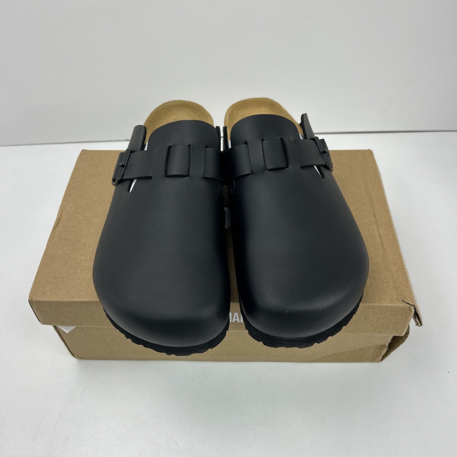 CUSHIONAIRE Women’s Hana Cork footbed clog/ Black – Size 10W