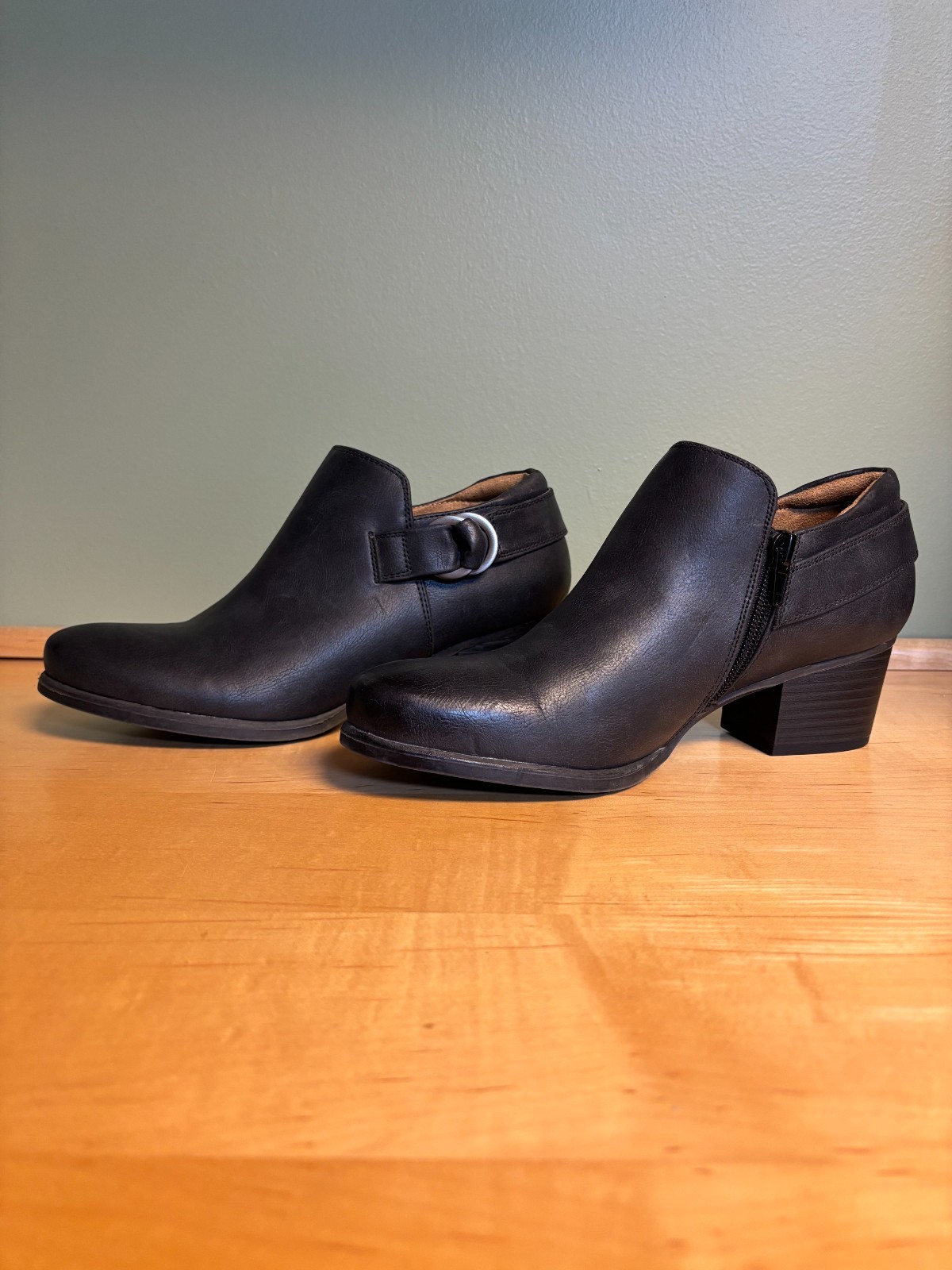Natural Soul Womens 7.5 Candie Ankle Bootie Black Faux Leather NEW without box