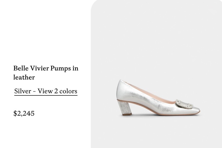 $2245 Roger Vivier Belle Silver Crinkle Leather Pumps Heels Size 41.5 or 11.5