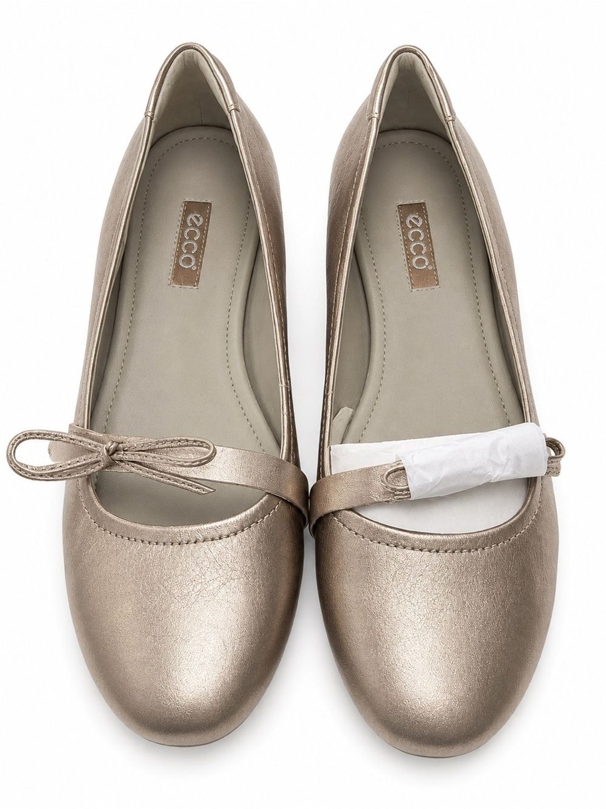 ECCO Touch Anine flats in a rose gold metallic leather Comfort Shoes