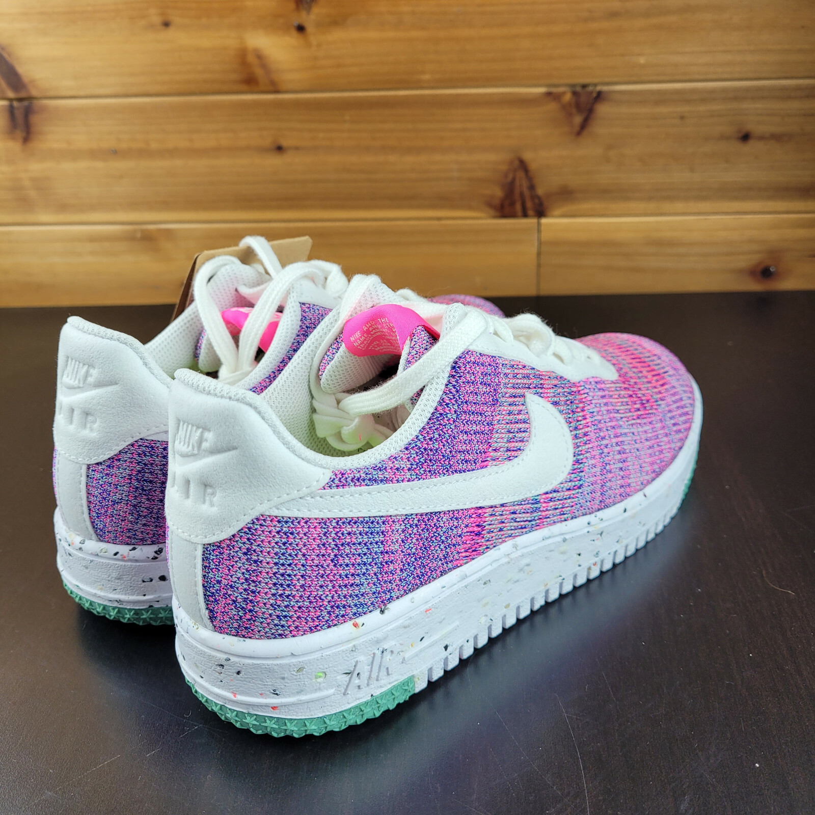 Nike Air Force 1 Crater Flyknit I DC7273 500 Pink Fuchsia Glow Wmn’s Sz 6 No Box