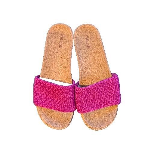 THE SAK Women’s Mendocino Crochet Slide Sandals: Eco-Friendly Comfort, SZ 8