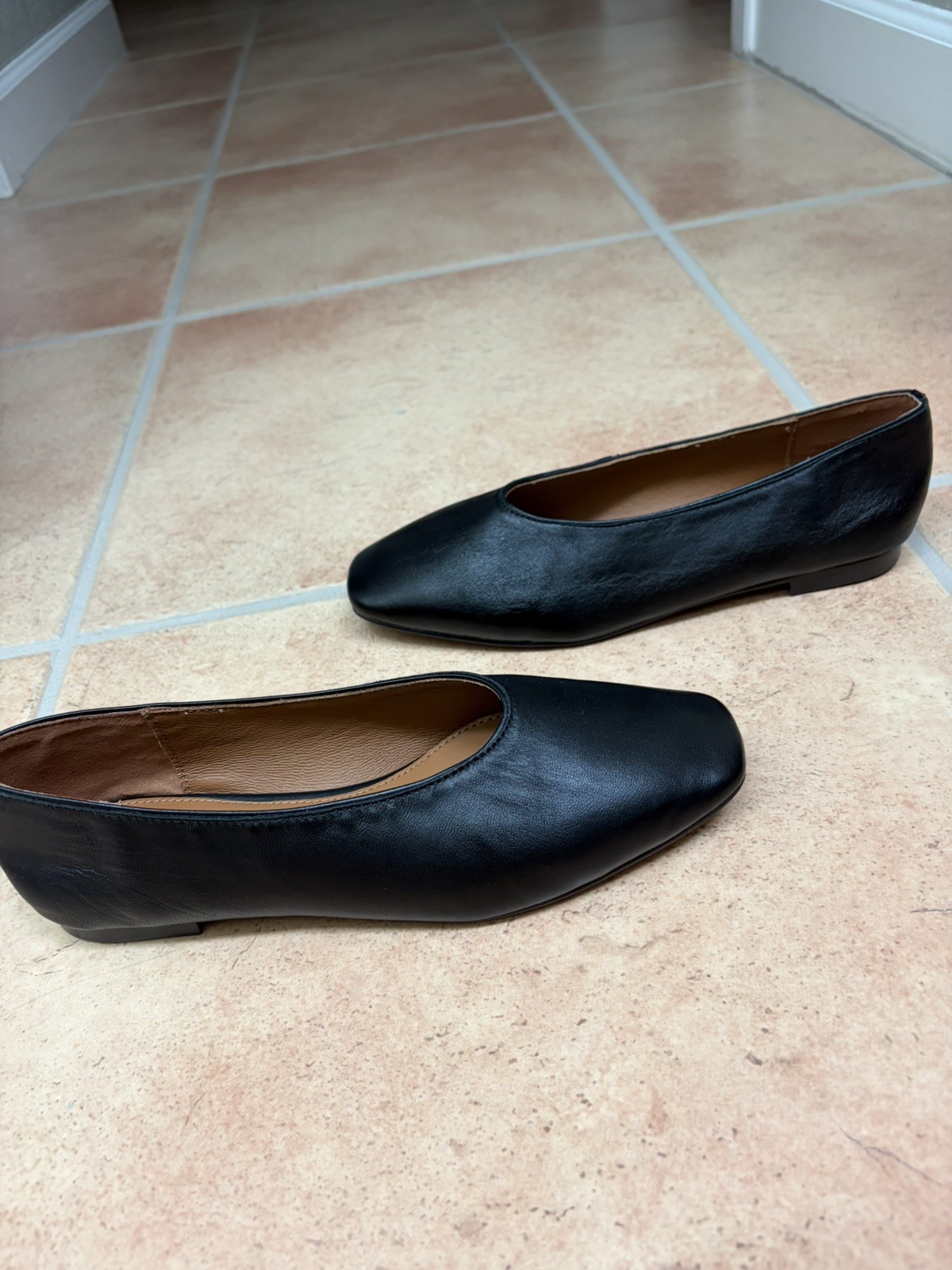 Madewell The Kylie Ballet Flat Napa Leather Size 8 Black