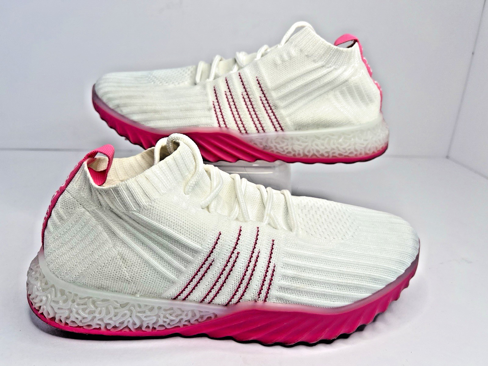 Danskin Positive Sneakers Light Knit Shoes White/Hot Pink Vegan Womens Size 9
