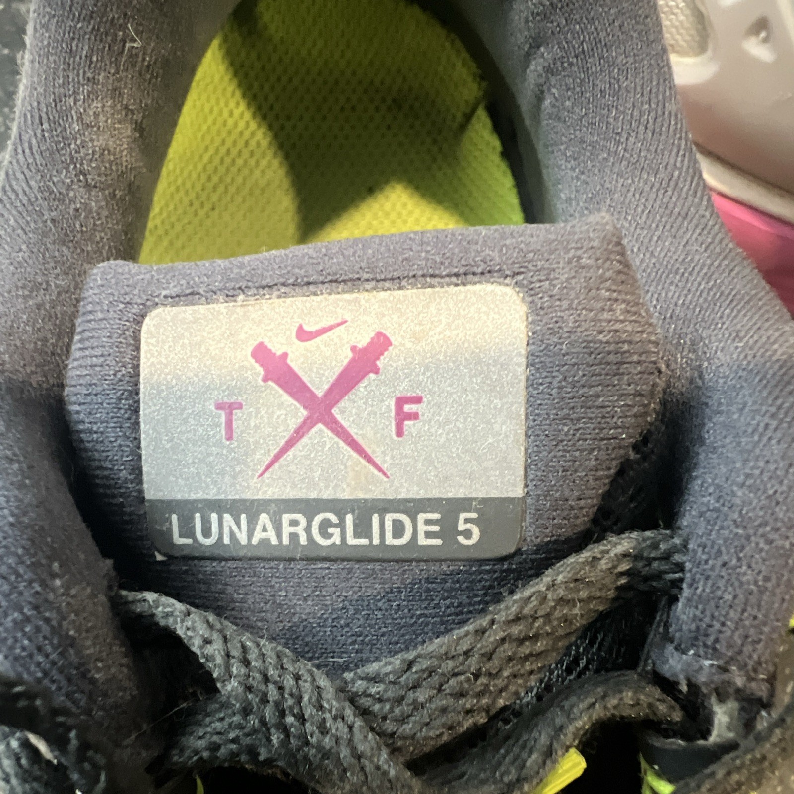 Nike LunarGlide 5 Women’s Running Sneakers Gray/Black/Pink Green size 6.5
