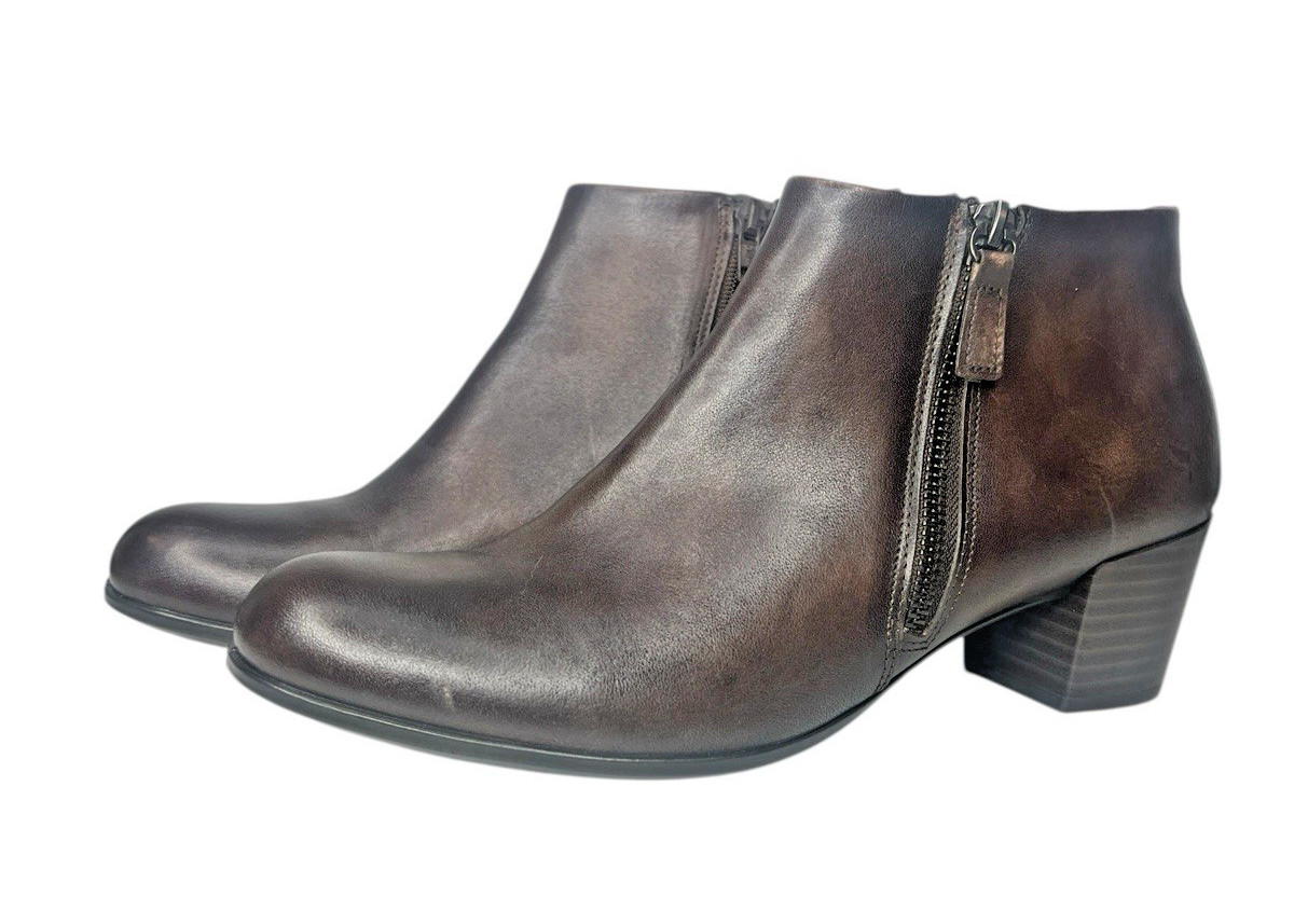 ECCO SHAPE M35 Zip Cocoa Brown Leather Ankle Boot Women’s Sz EU41/US10-10.5