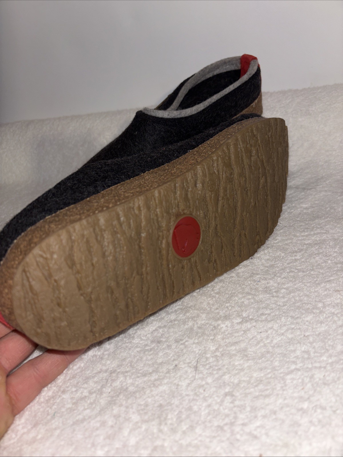 New Haflinger 40 Grizzly Gray Denim Wool Comfort Slippers/Clogs Size Women 9