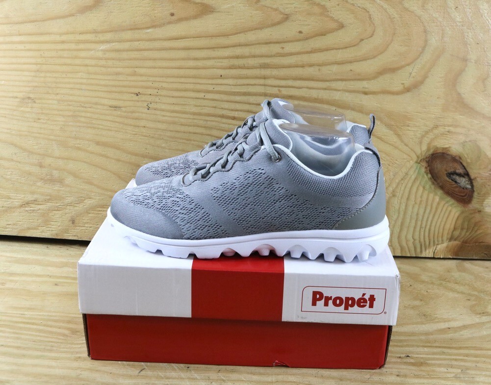 Propet Sneakers Womens 8 Gray Silver Travelactiv Lace Up Athletic New