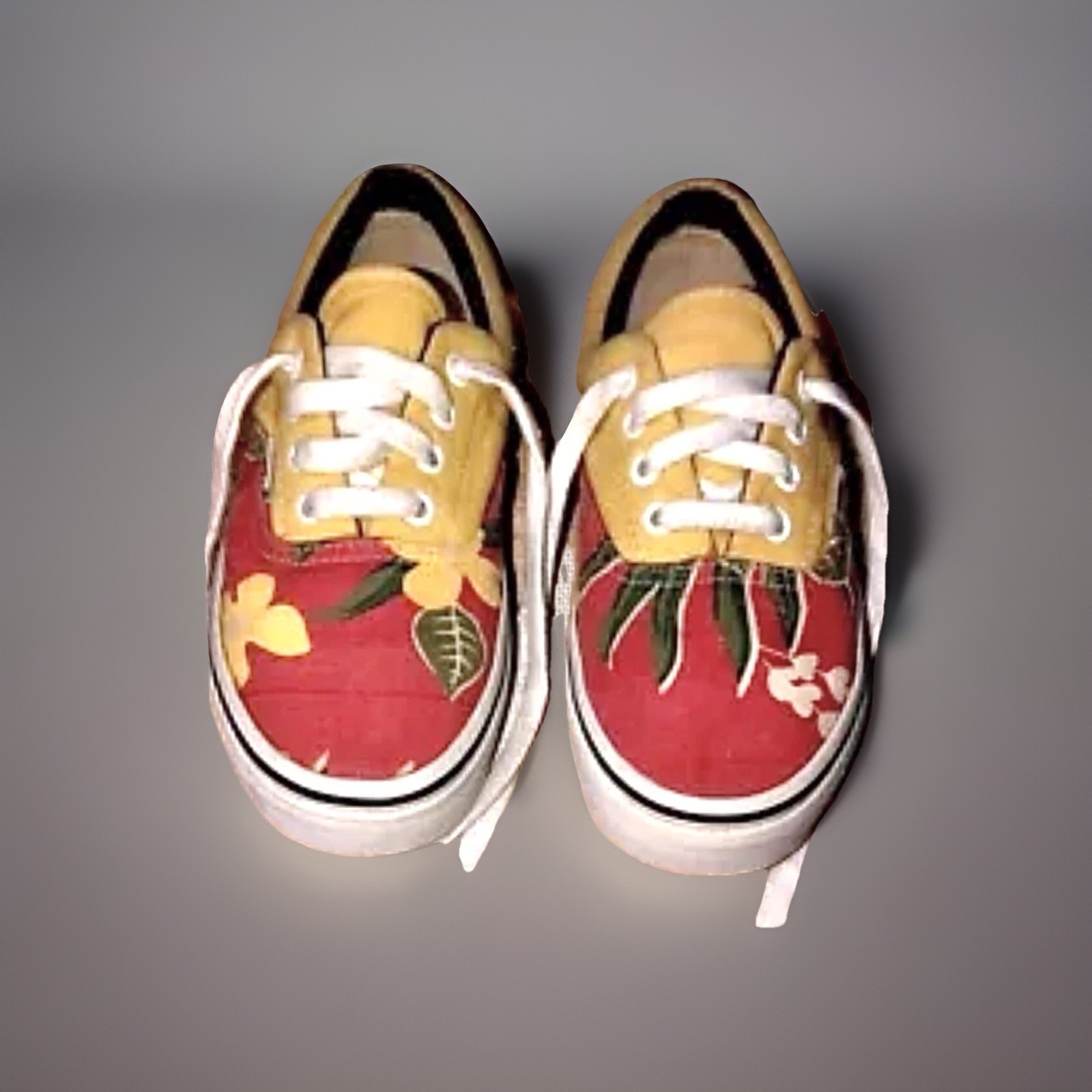 VANS Authentic Van Doren Hawaiian / Red Yellow Women 5 / Men 3.5 Tropical Rare.