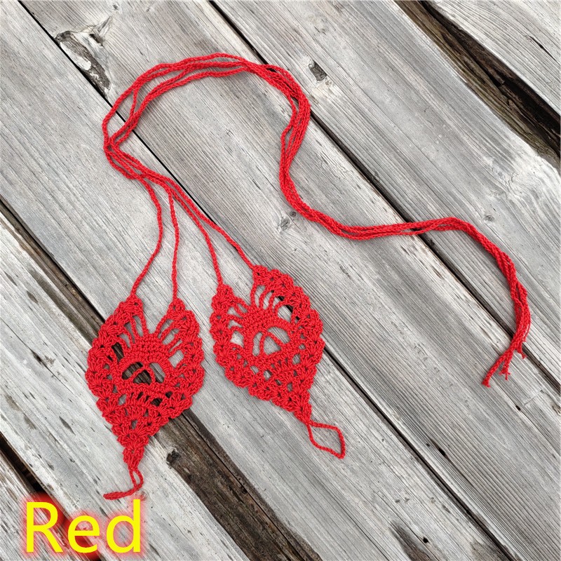 Skull Barefoot Sandals 2Pcs/set Crochet Beach Wedding Shoes for Women