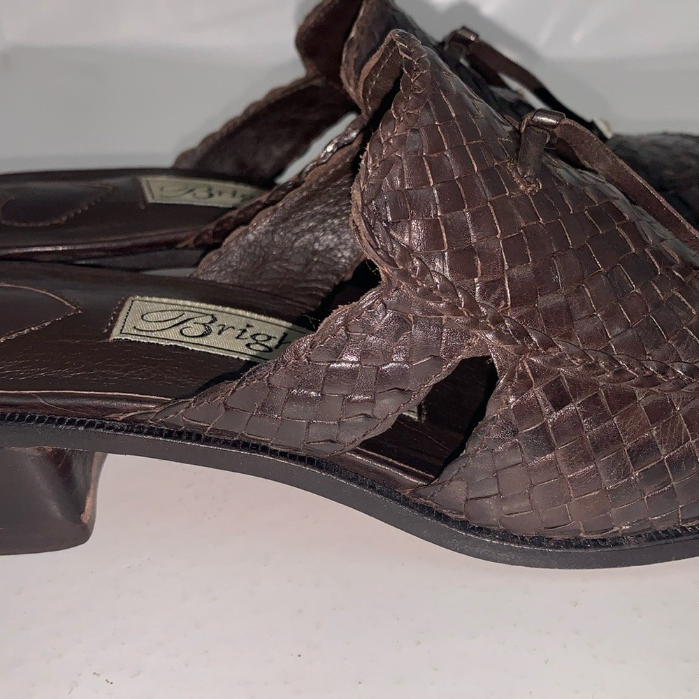 Brighton LIBBY Chocolate Woven Mules Size 6
