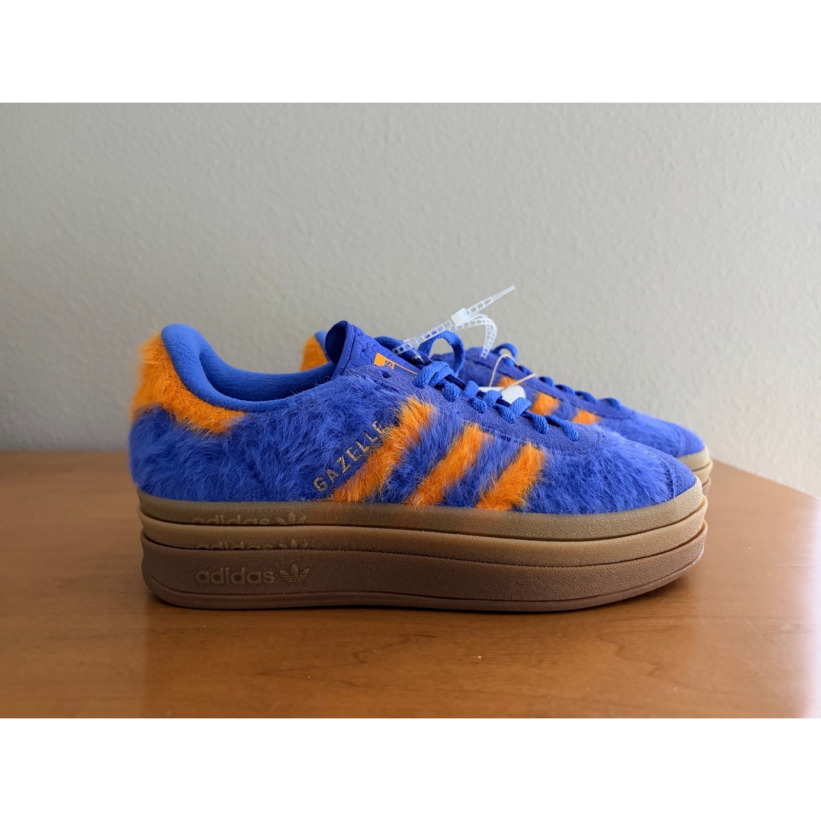 Adidas Gazelle Bold Hi-Res Blue / Bright Orange JS3906 Womens 6