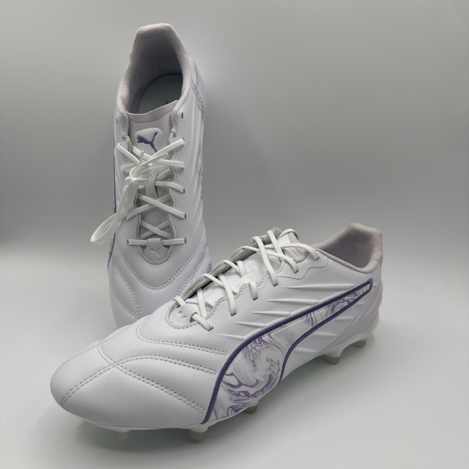 PUMA King Pro Brilliance Firm Ground Soccer Cleats Womens White Shoe 11.5