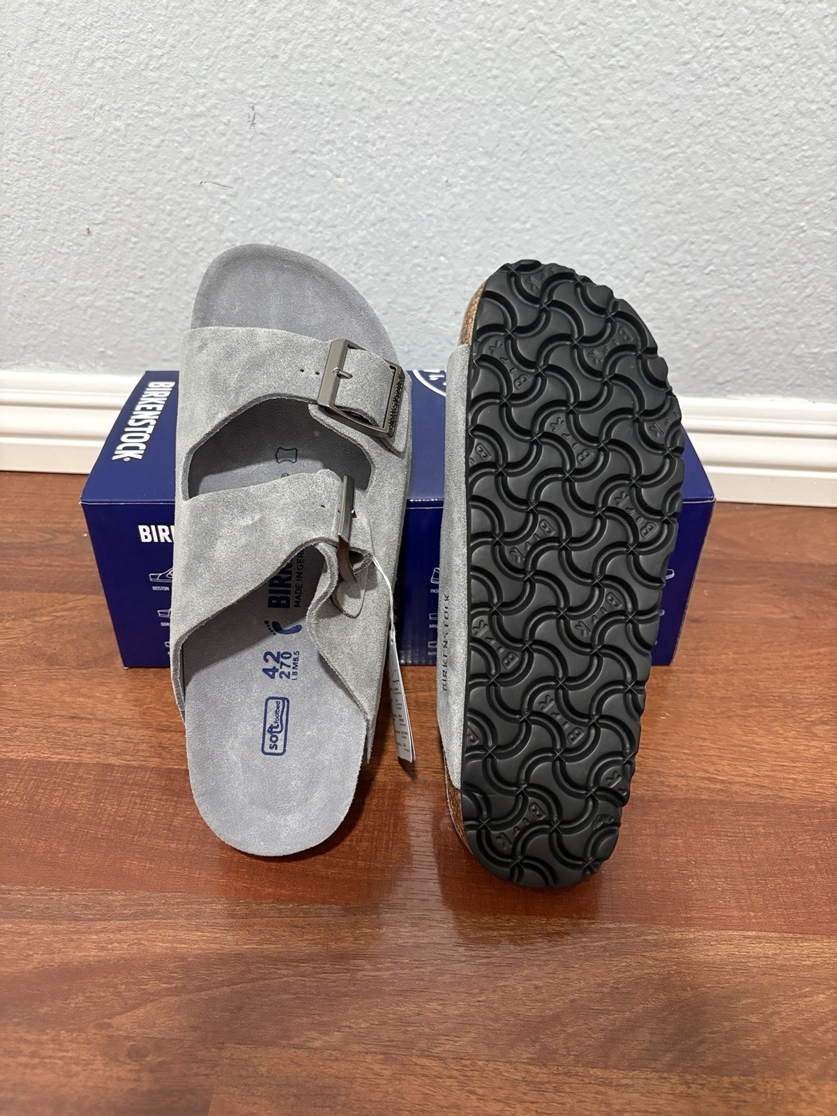 Grey Birkenstock Arizona Suede – Mens 9 / 42 EU