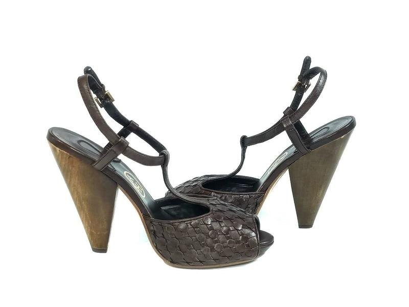 women ash heels brown leather 39 #5A0J