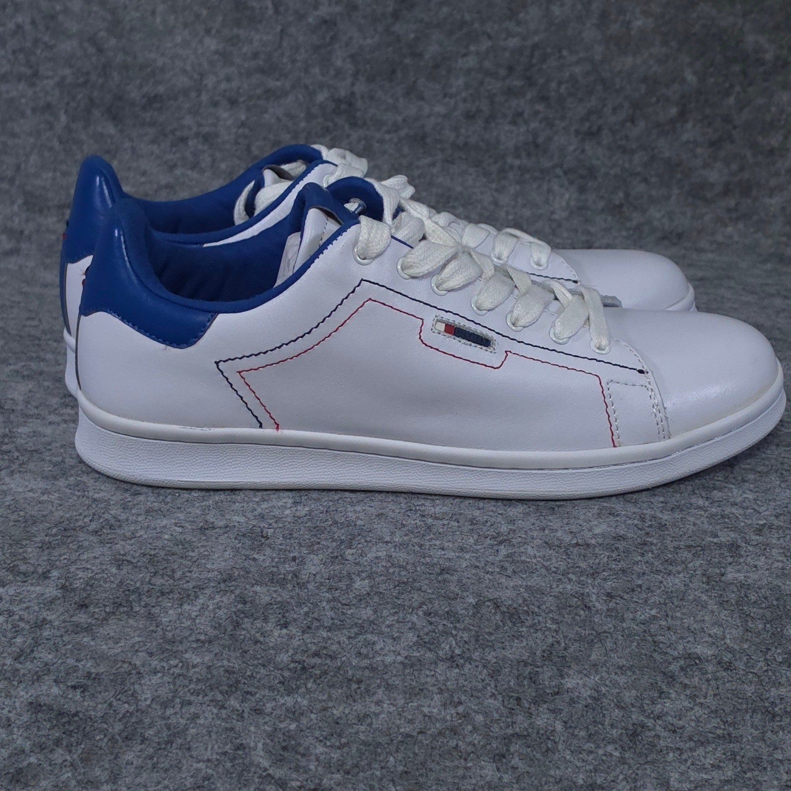 Tommy Hilfiger Suzane 2 Womens White Blue Leather Sneakers Shoes 9M