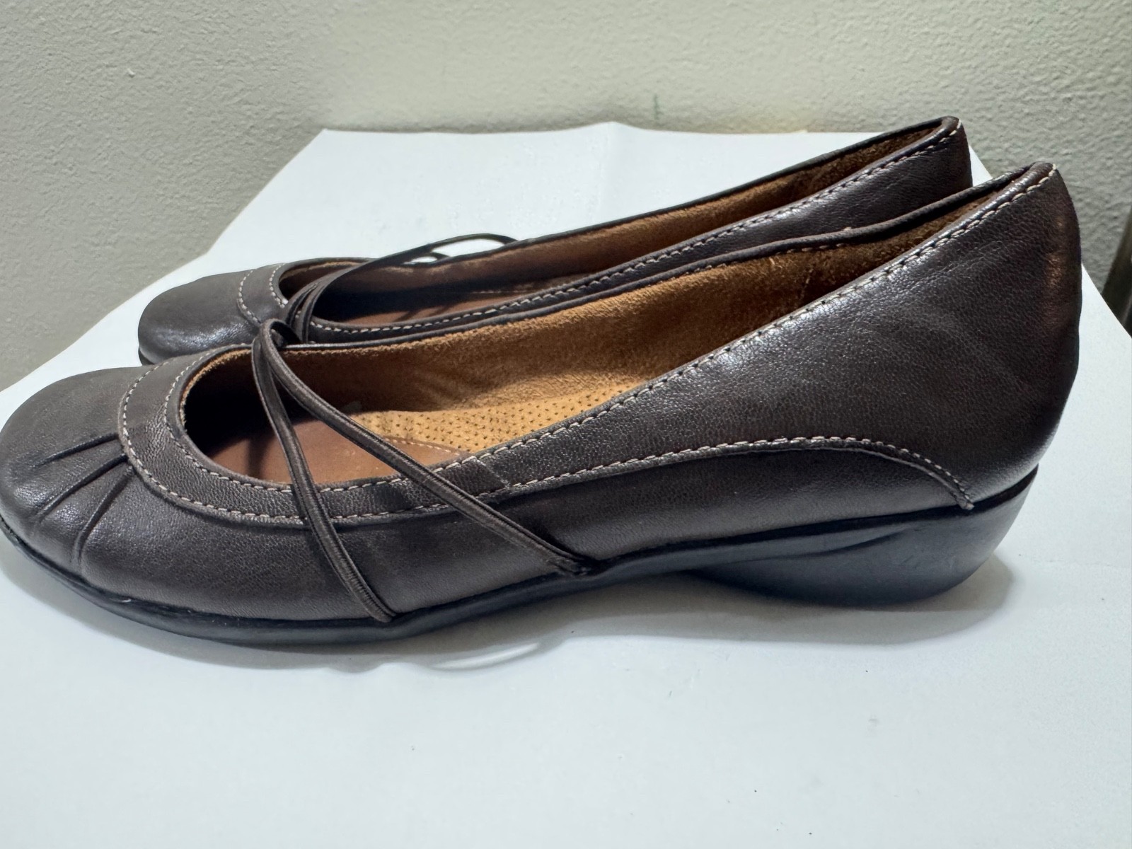 Natural Soul by Naturalizer Women’s Mary Jane Flats Brown Leather Size 7
