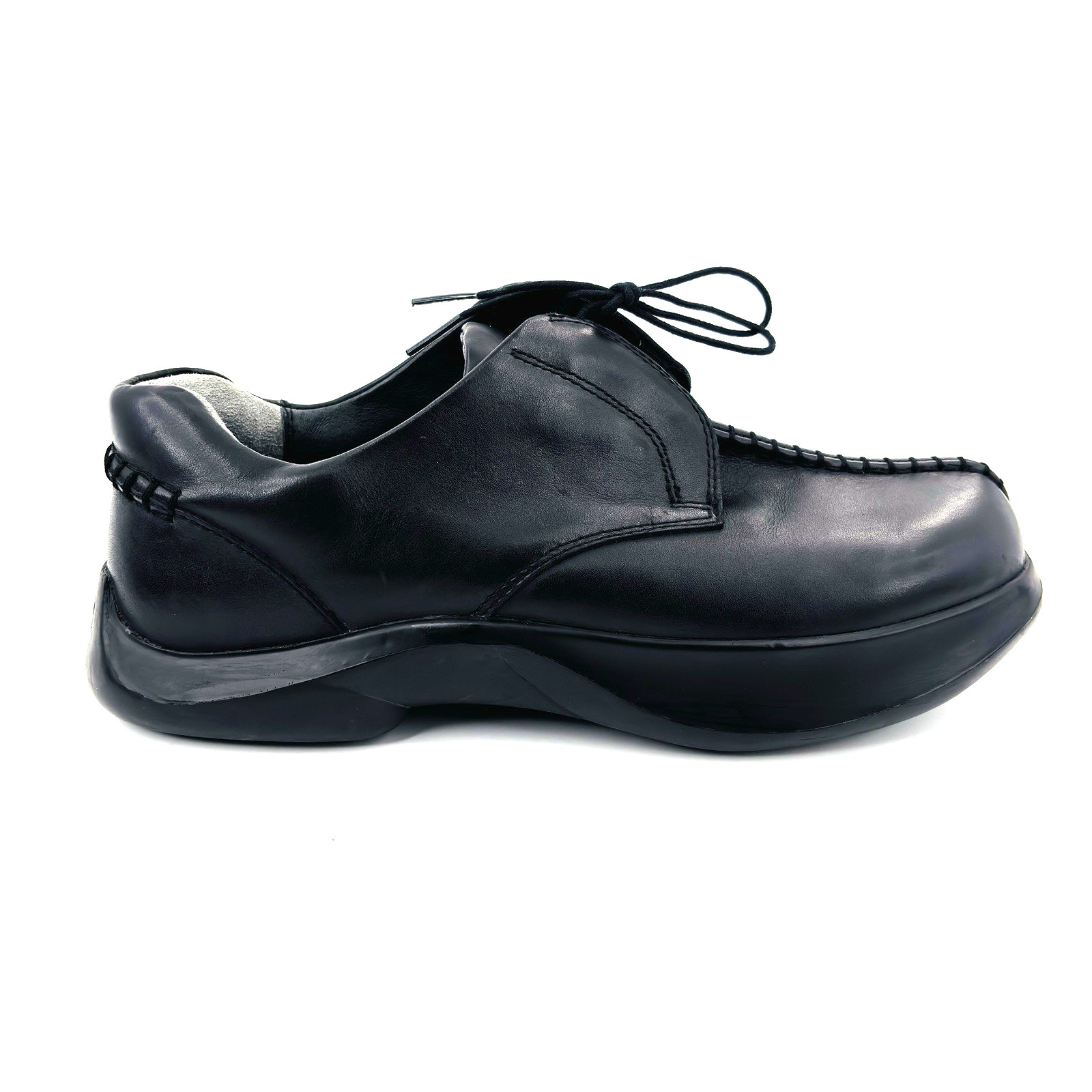 Women 9.5 (Men 7.5) Earth Kalso Heritage 2 Black Leather Latex Sole Lace Up Shoe
