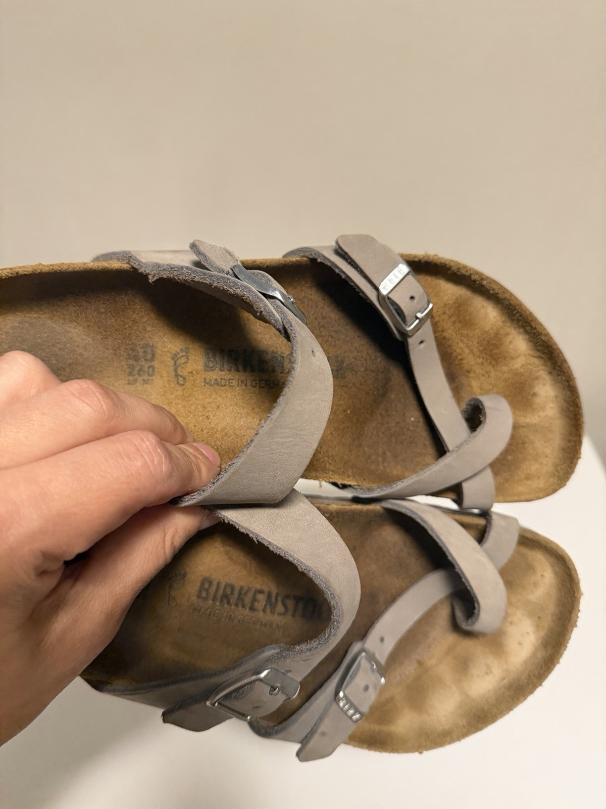 Birkenstock Mayari Nubuck Leather Dove Gray Women’s EU 40 US 9-9.5 Regular/Wide