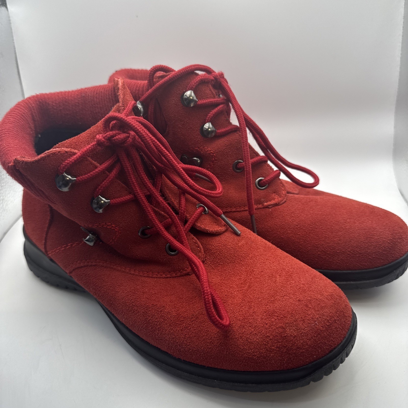 Wanderlust Womens Boston Red Lace-Up Booties Shoes 8.5ww
