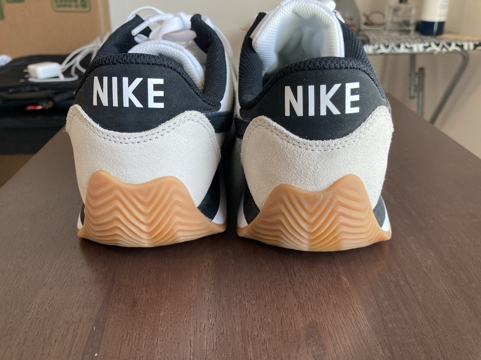 Nike White Black Orange Retro Runner Sneakers