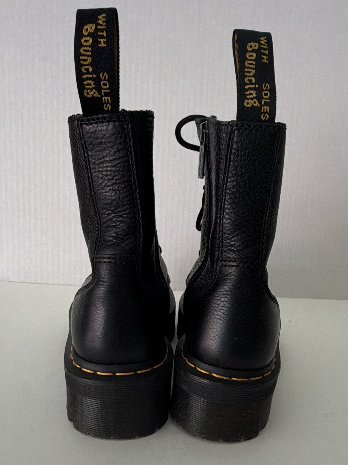 Dr. Martens Jadon II Black Leather Platform Combat Ankle Boots Lace Up Men US 8