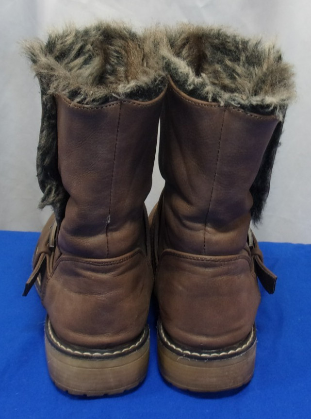 DESIGNER PATRIZIA by SPRING STEP FAUX FUR LINED WARM WINTER BROWN BOOTS SIZE 7.5
