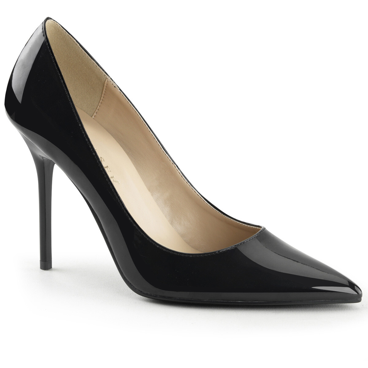Black Patent Pointy Toe Heels Drag Queen Crossdresser Shoes Womans size 12 13 14