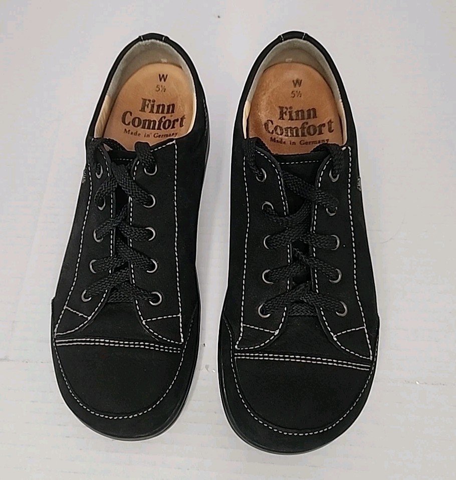 Finn Comfort Ikebukuro Black Soho Lace Up Shoes Women’s 5.5 Made In Germany