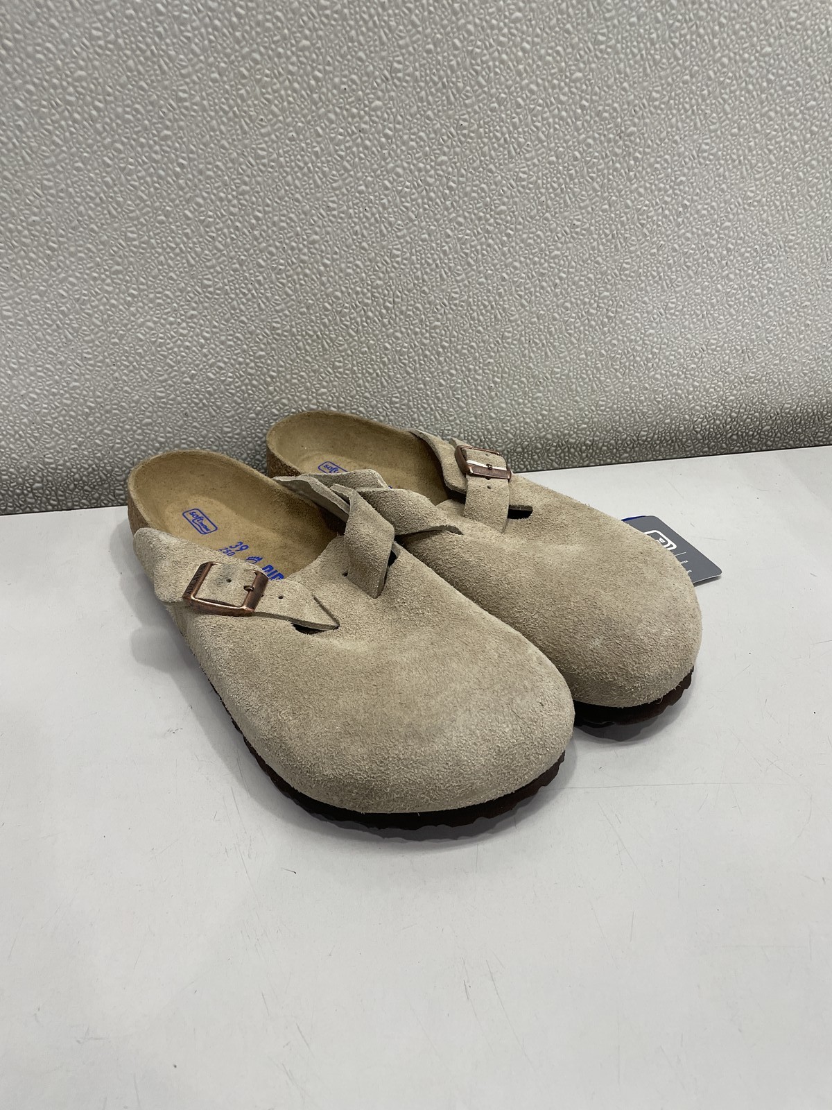 Birkenstock Boston Soft Footbed Suede Leather Clog Unisex W8, M6 In Taupe