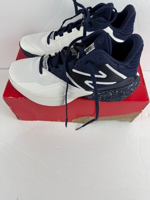 New Balance Two WXY V4-Optic White Team Navy Basketball Shoes-Women’s 6.5/Mens 5