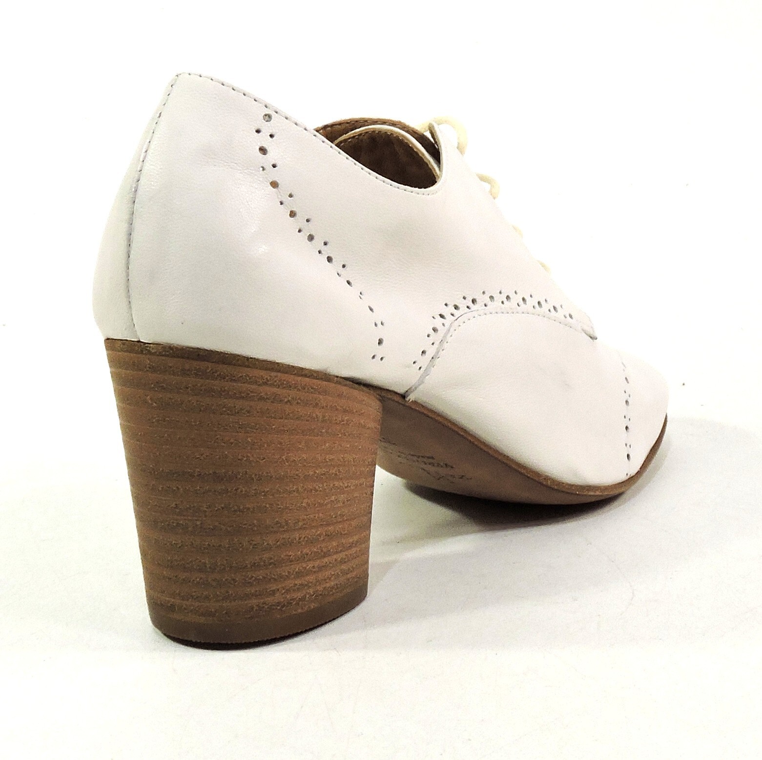 ZENUX 🇮🇹 WOMEN’S SOFT WHITE LEATHER COMFORT HEELED BOOTIES 37 EU