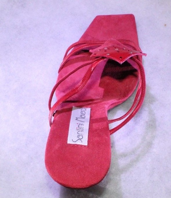 NIB Santini Mavardi Miami red suede pumps sandals Shoes 36 6 4 heels medium b m