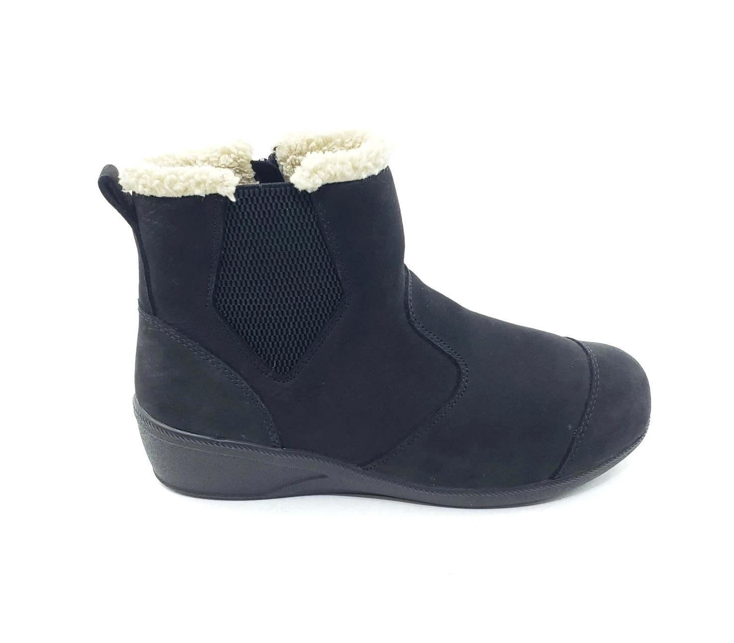 Drew Jayla Womens Boots Black Leather Shearling Lined Comfort Ankle Size 8.5 W