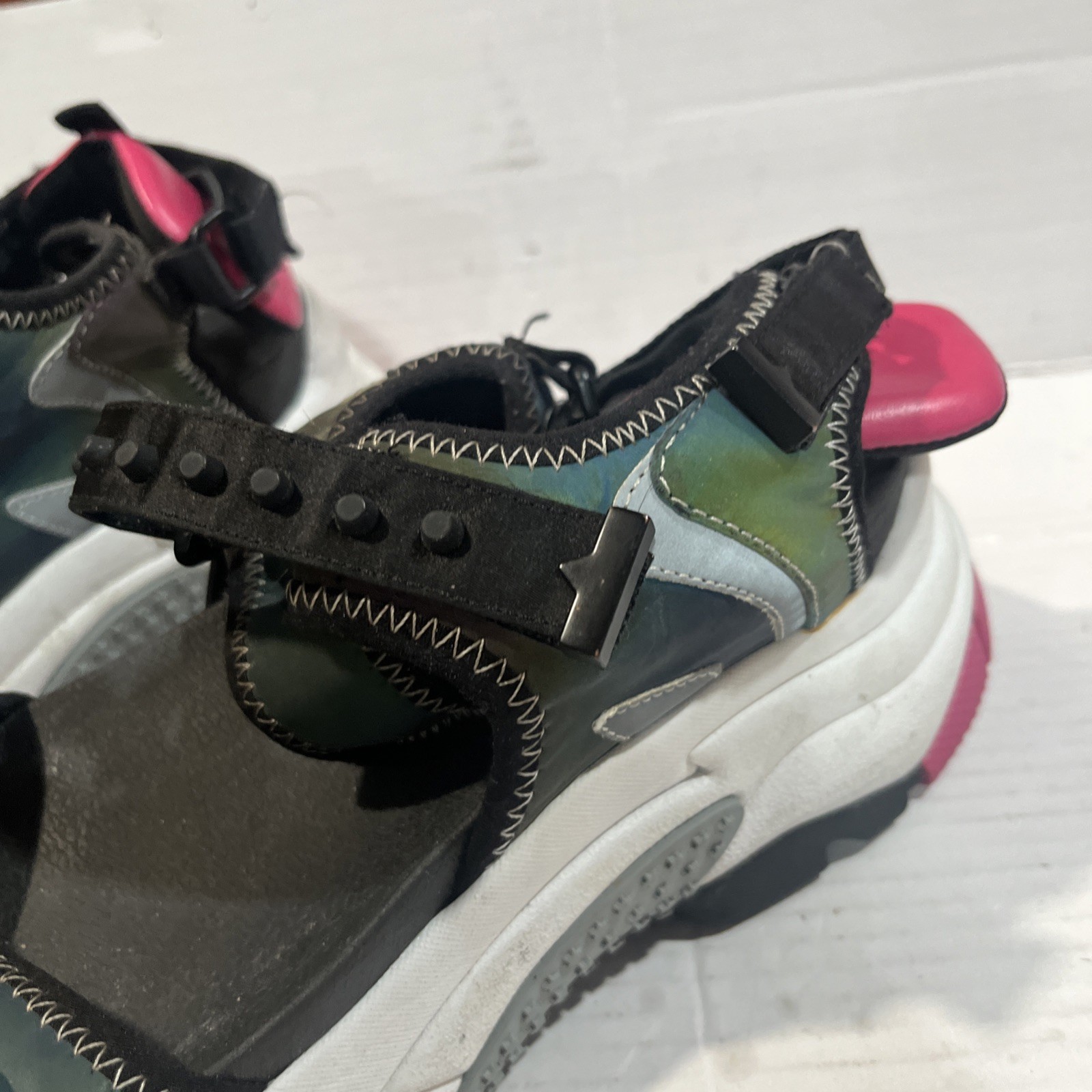 Ash Adapt Sandal Black Rainbow Platform Thick Soles Woman US Size 9 UK 40
