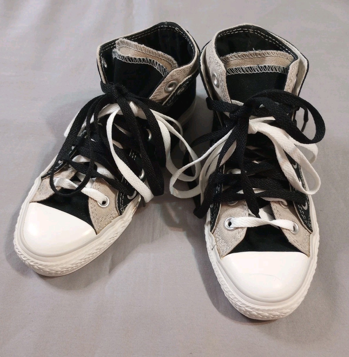 Converse All Star Chuck Taylor Mens 4 Womens 6 Black Gray High Top Double Tie