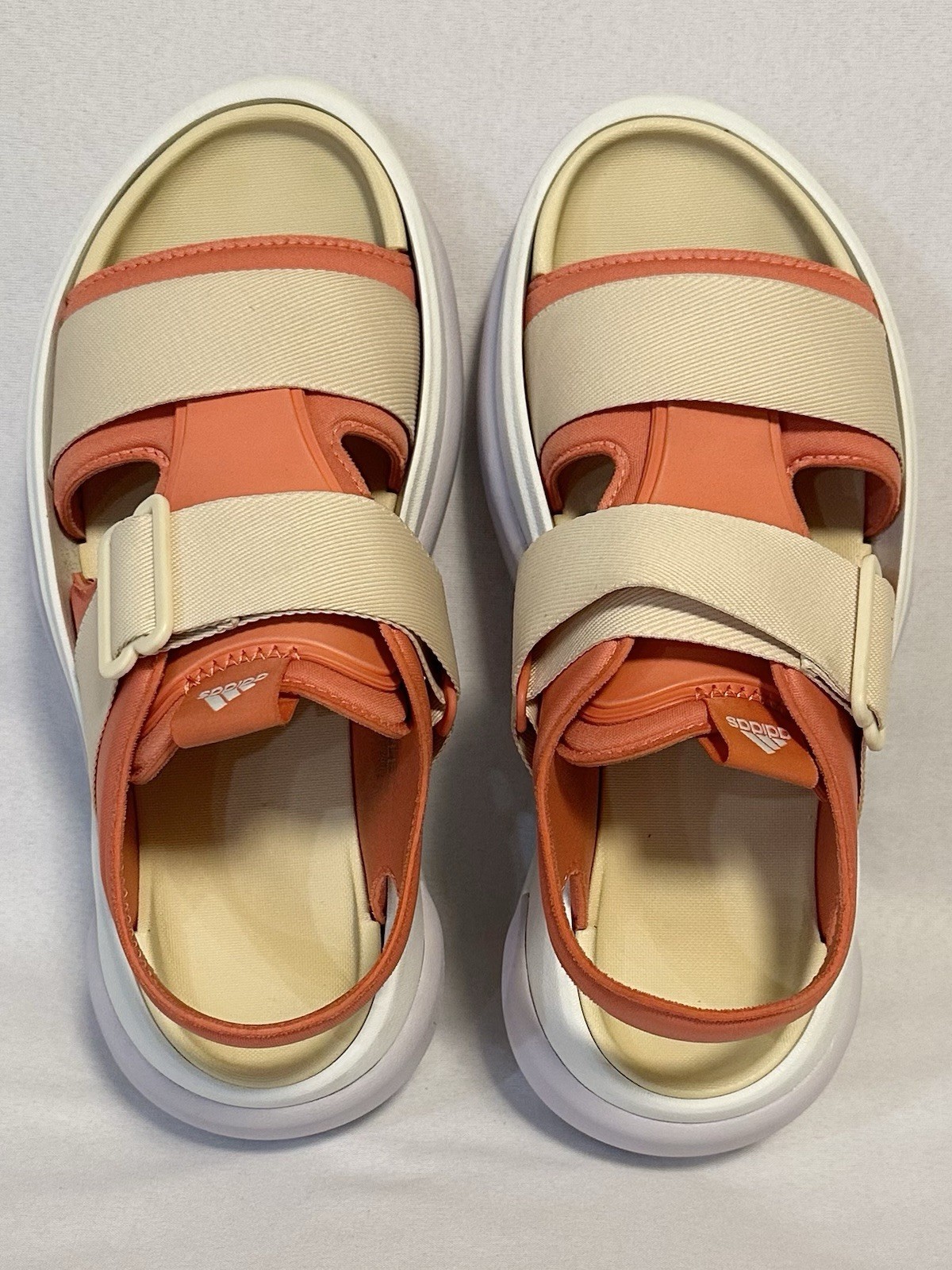 Adidas Sample Mehana Sport Platform Sandals Orange Beige Women’s Size 7 IG3537