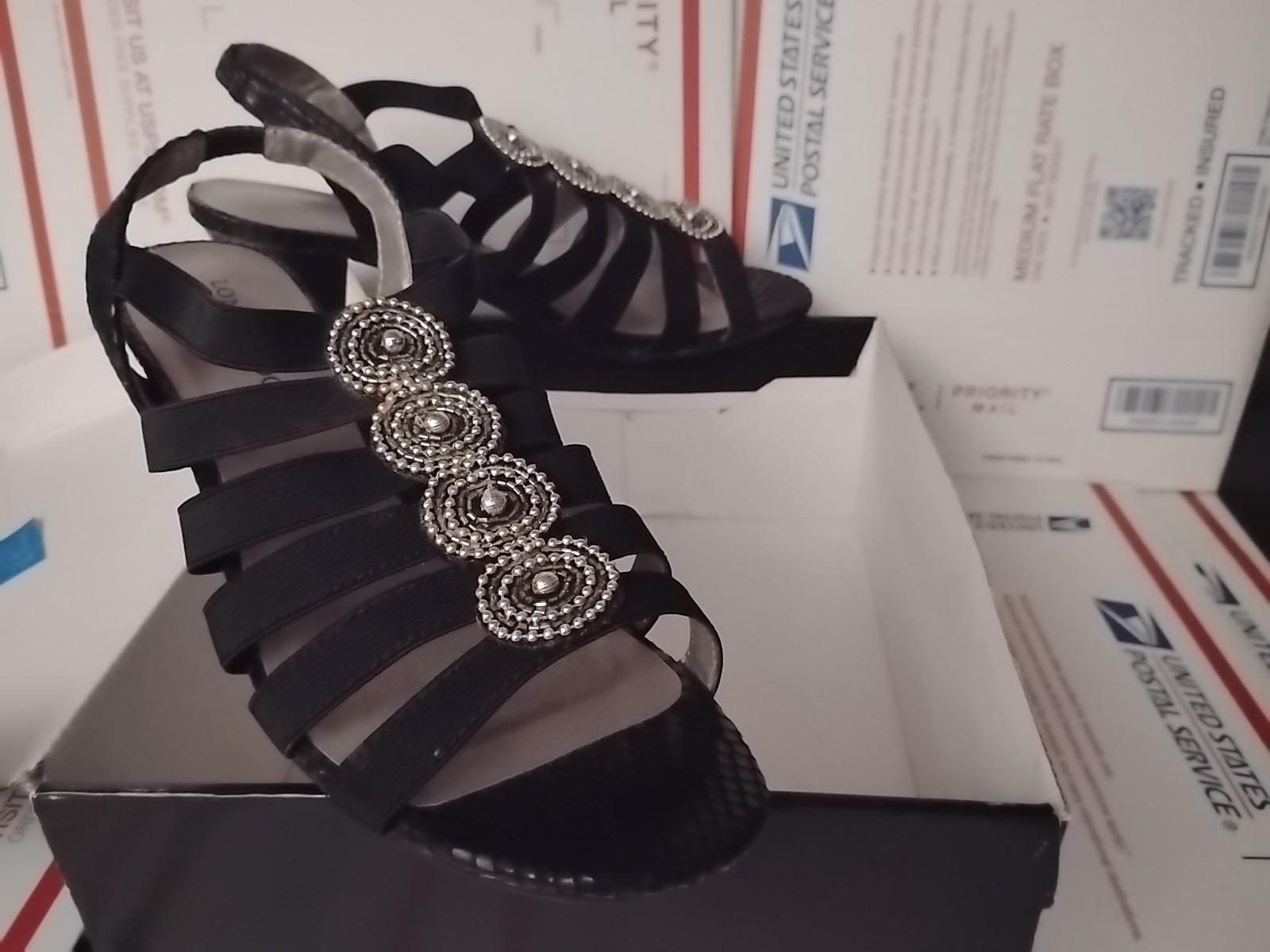 London Fog Nanci Womens Black Strap Sandals Shoes Size 8 M NIB Black (t6)