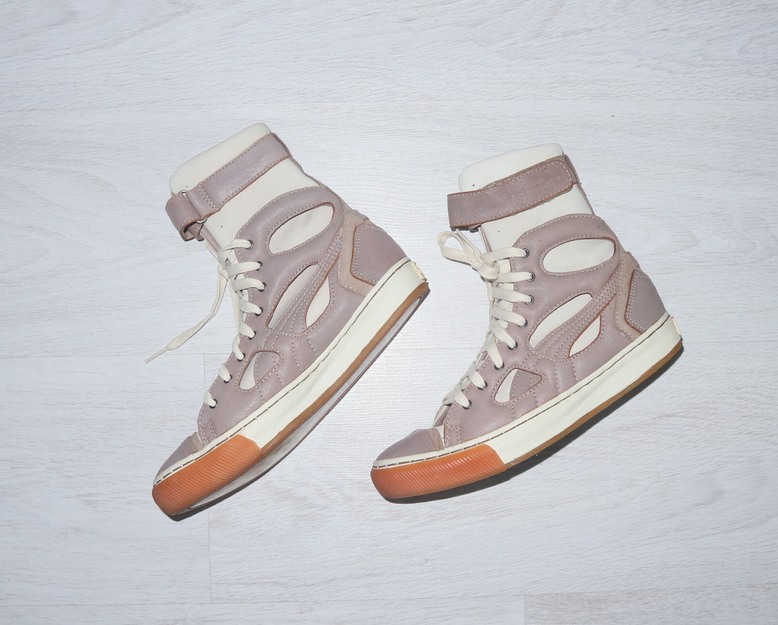 PUMA x ALEXANDER MCQUEEN Womens High Leather Sneakers Shoes Size EU36 US5
