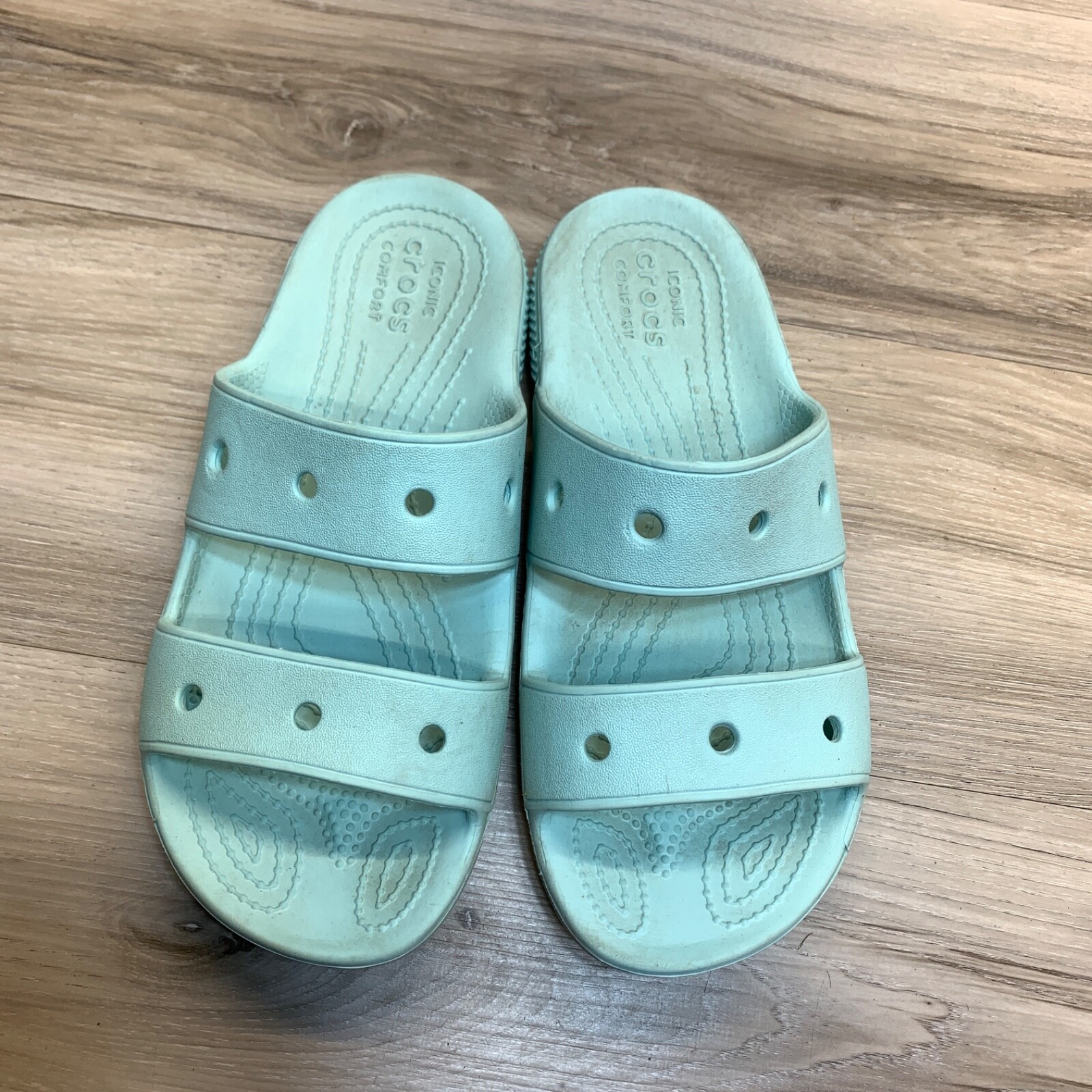 Crocs Classic 206761 Two-Strap Sandals Slides Light Blue Mens 4 Womens 6