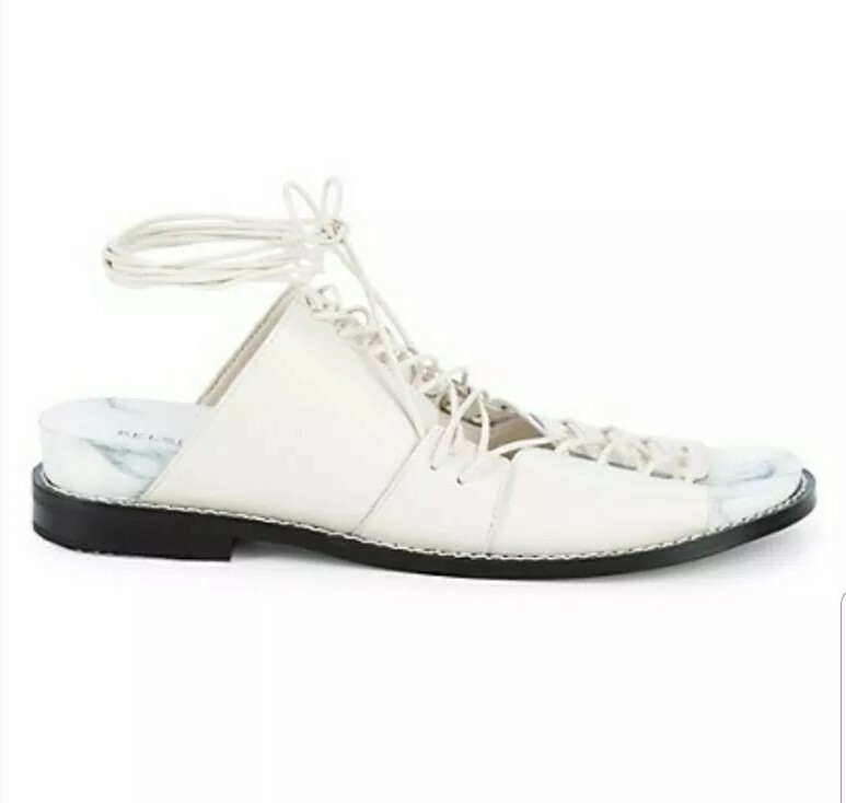 Kelsi Dagger Olympia White Leather Strappy Sandals Shoes Size 8 Women