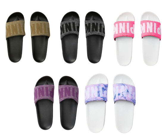 VICTORIAS SECRET PINK SEAMLESS SLIDES SANDALS BEACH SHOES S M L NWT